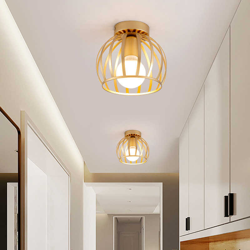 S Golden Corridor LED Simple moderne entrée porche balcon luxe créatif plafonnier E27 0209