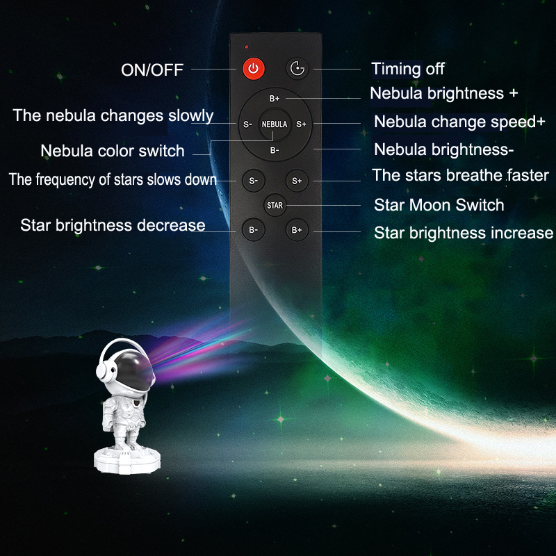 Astronot Star Bluetooth Hoparlör Lamba Yatak Odası Renkli Projeksiyon Atmosferi Gece Işık Spaceman Süsleri Sky Star Bulut Projektör