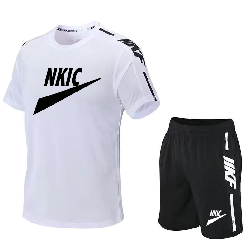 Sommer-Trainingsanzüge, Herrenmode, Marke, Sportbekleidung, Jogging, blaues T-Shirt, Anzug, Straße, Strand, Shorts, T-Shirt, Sportball, Anzug, Freizeitanzug, Herrenanzug, Übergröße, M-5XL