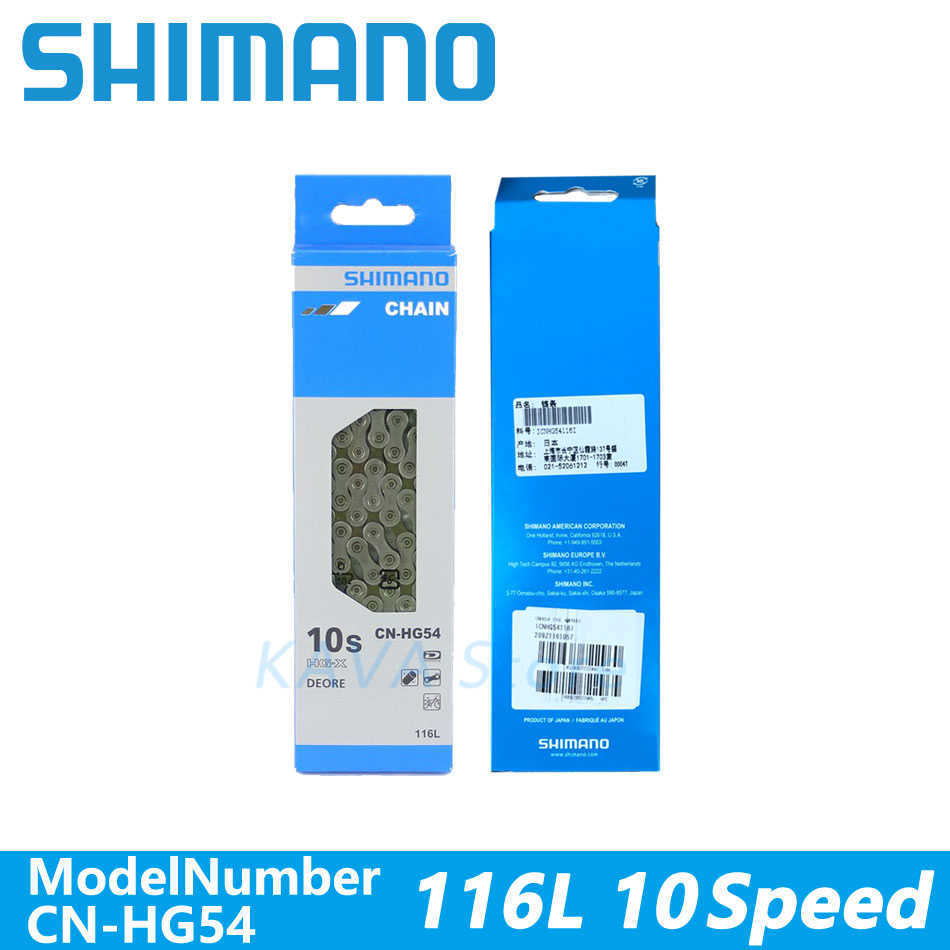 Shimano HG54 Chain 10 Speed ​​116 Links MTB Bicycle Chains Mountain HG-54 Bikes del för Deore M670 M6000 M610 M591 0210