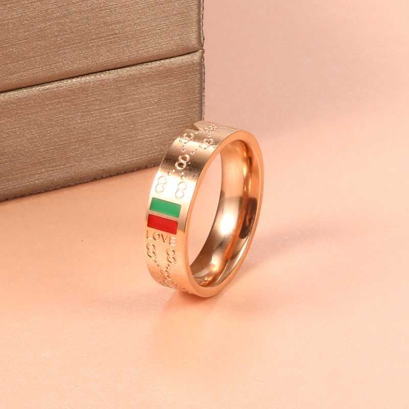 Solitaire Ring Woman Stainess Steel S Man Wedding Party Classic Gold Plating Charmant 8 Patroon vinger Luxury merk Sieraden Y2302