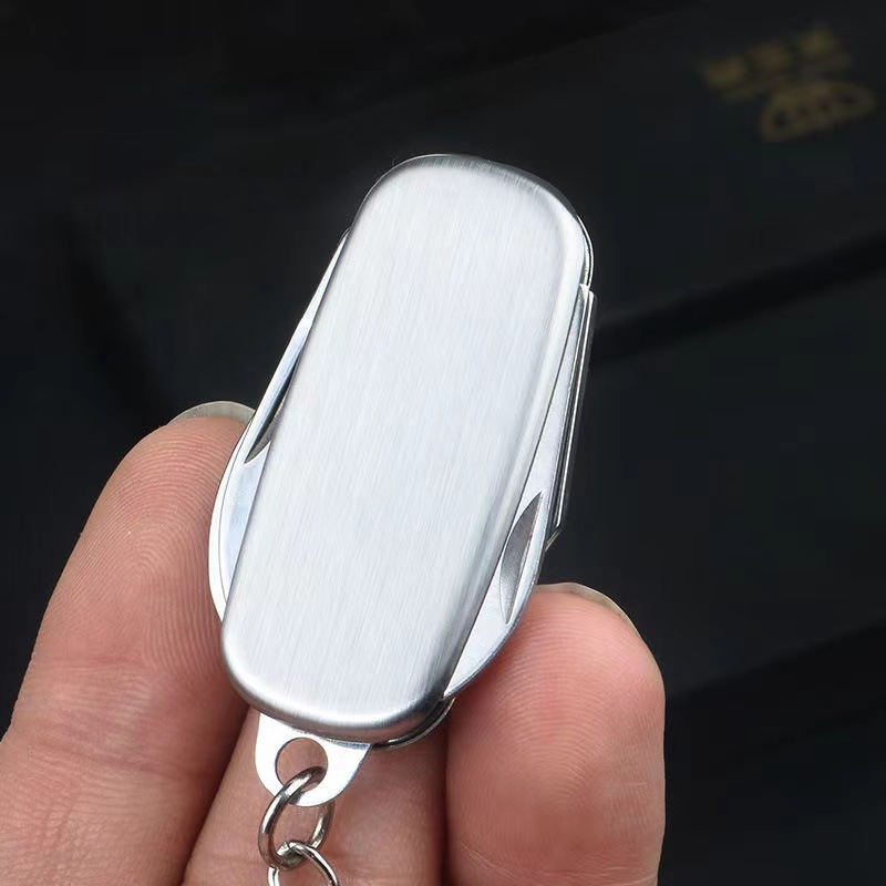 Multifunctionele vouwmessleutel Keychain Mini Key Knife Bottle Opener Keyring Key -ketens