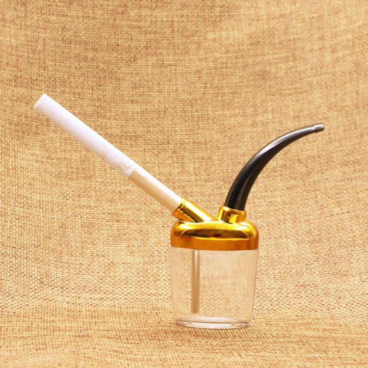 Smoke Pipe Smoking Pipe Mini Hookah Filter Water Pipes Tobacco Cigarette Holder Filters Gadgets for Men Gift Pocket Size Outdoor Tool Bottle Shisha