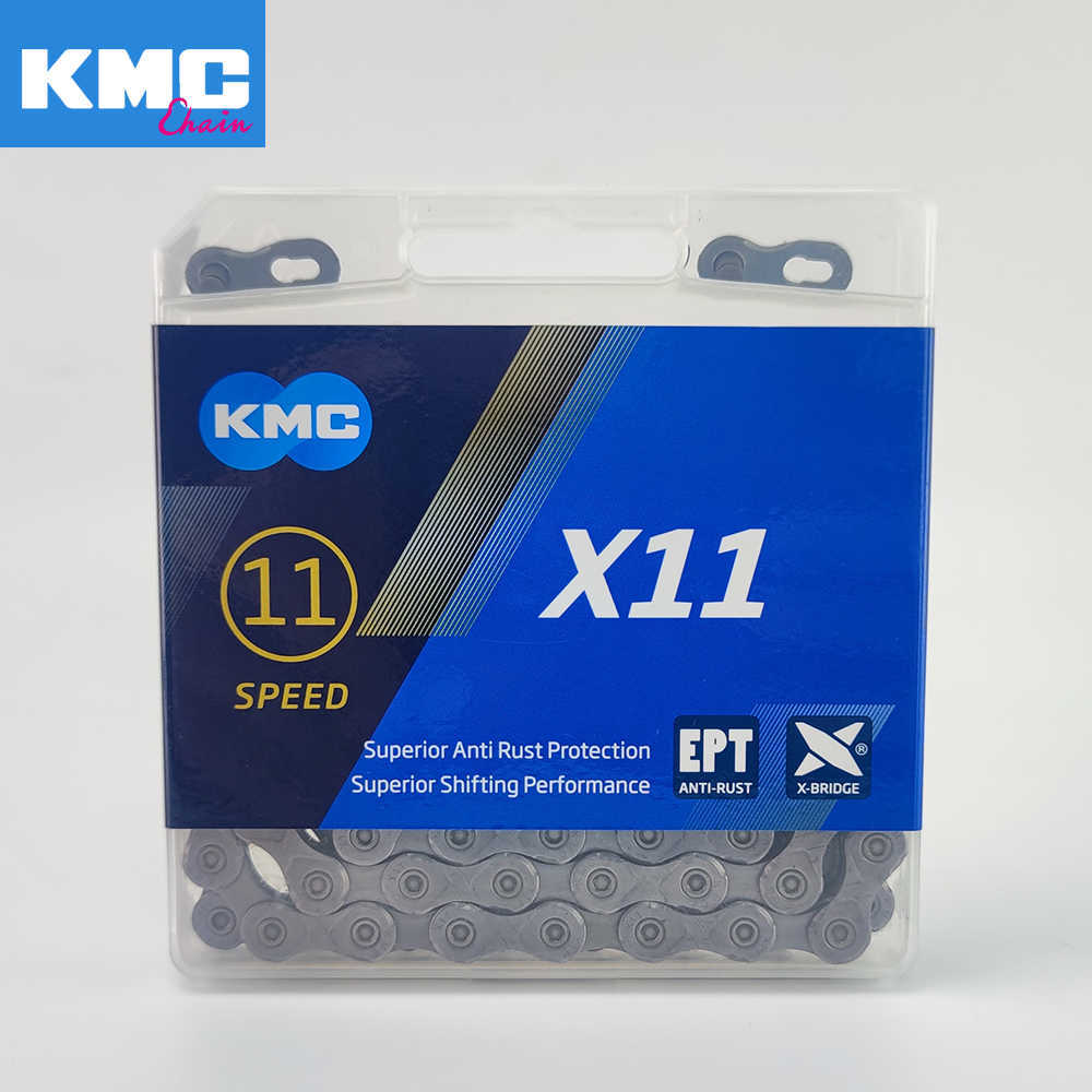 KMC X8 X9 X10 X11 EPT Chaîne 116 Maillons 9V 10V 11V 8 Vitesse Argent Prévenir la Rouille Extra Léger Double VTT Vélo De Route Chaînes De Vélo 0210