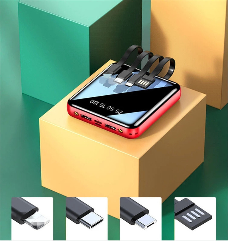 2023 INS 10000MAH بطارية خارجية شاشة Mini Power Bank Mirror Digital Poverbank Poverbank للهاتف المحمول الذكي Powerban9107512