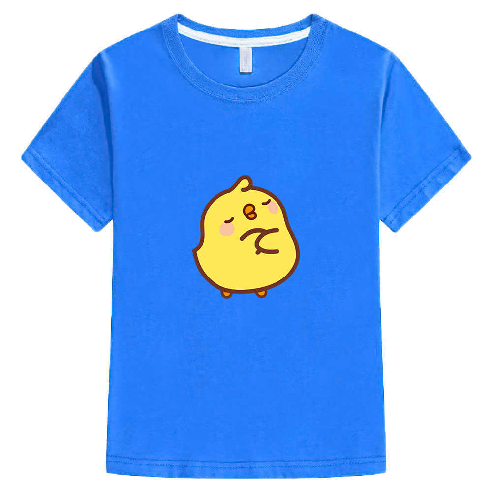 T-shirts barn söt piupiu t shirt molang skjorta pojkar grafiska tee t-shirts för flickor baby kläder bomull sommar kort ärm kawaii topp t230209