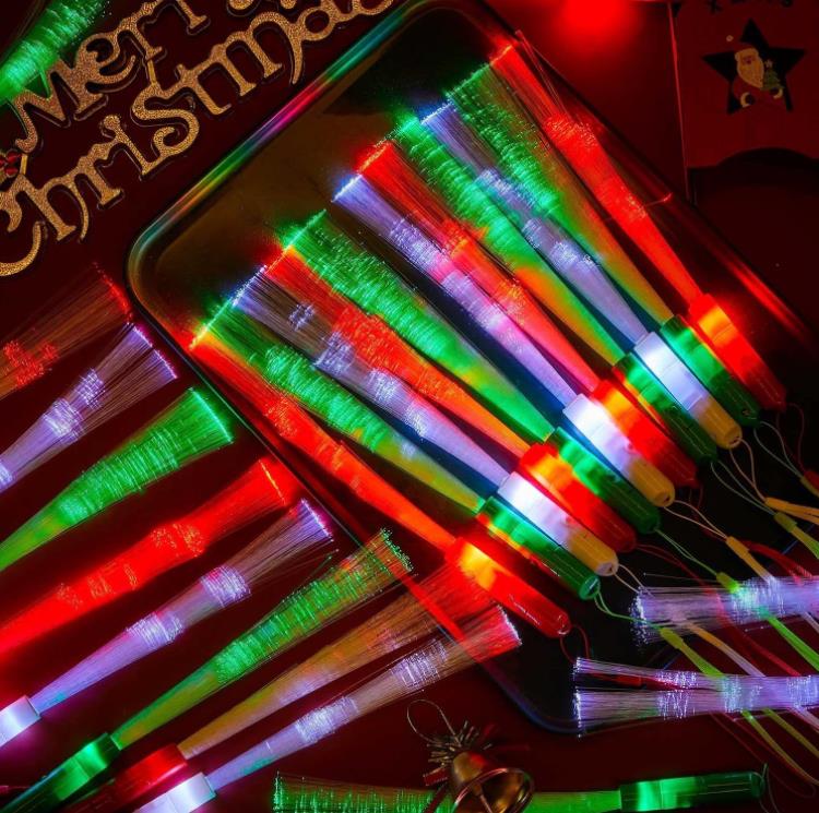 Festive Party Supplies Halloween Glow Fiber Wands Sticks LED Optic Light Up Colorf Wand Wand no Natal SN4802