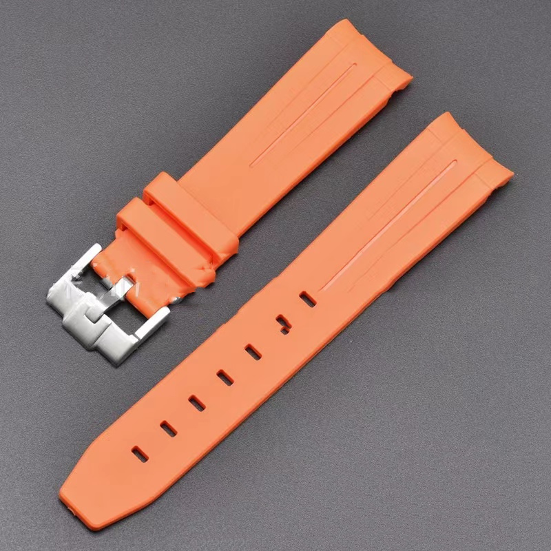 Moon watch bands curved end rubber watch strap new 20mm constellation men women waterproof sports watch band for men2552