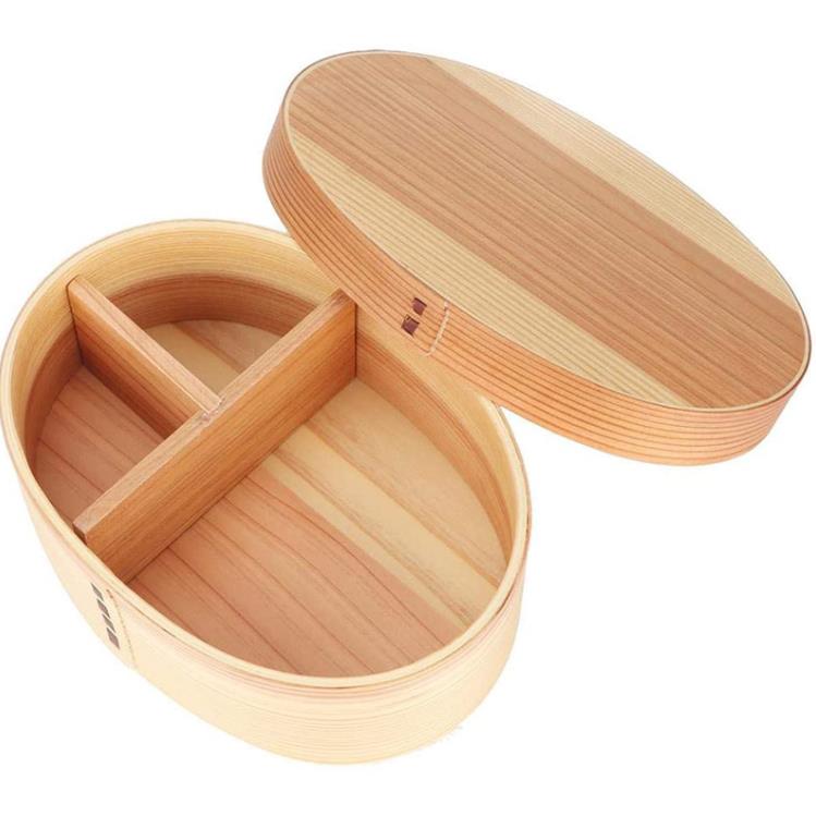 Scatole di bento giapponesi box in legno il pranzo naturale sushi bento-box da campeggio contenitore a strato singolo pranzo in legno sn659