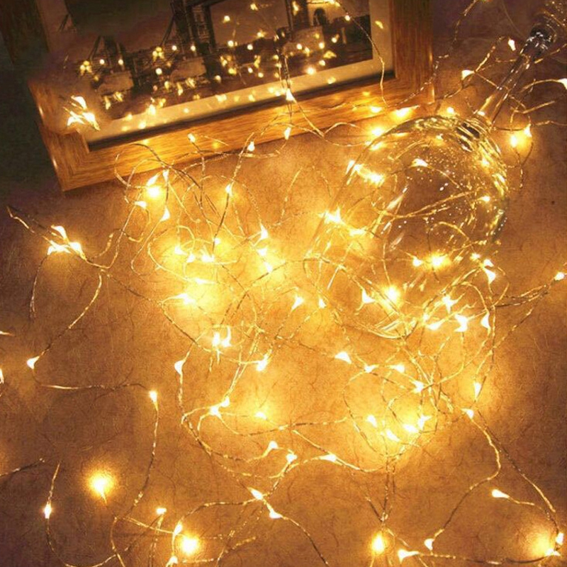 LED STRING LIGHT COPPER WIRE STARRY FAIRY LIGHTSバッテリーベッドルームのクリスマスパーティーのための操作ライトウェディングセンターピース装飾CRESTECH