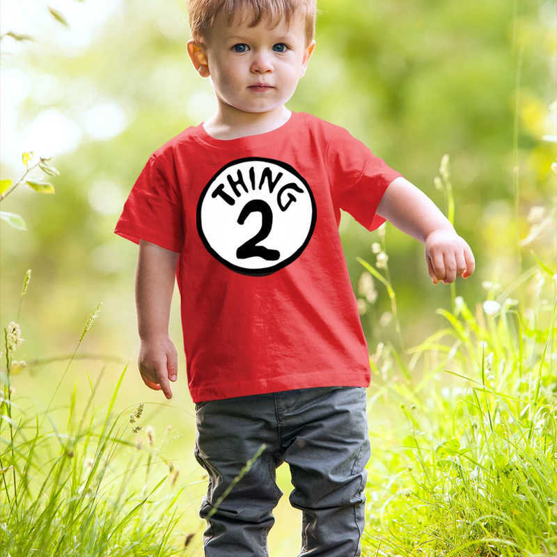 TシャツキッズTシャツレッドボーイズシャツの女の子TシャツThing 1 Thing 2 Red Shirts Thing Thing Thing Thing Children Clotes Sport Fashion ClothingT230209