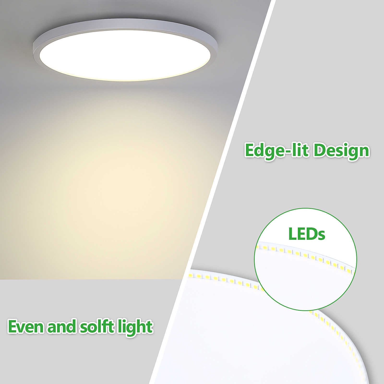 Luci impermeabili lampada a soffitto moderna a soffitto ad alta trasmissione paralume aurnica a filo la camera da letto soggiorno portico ufficio 2400lm 24w 0209