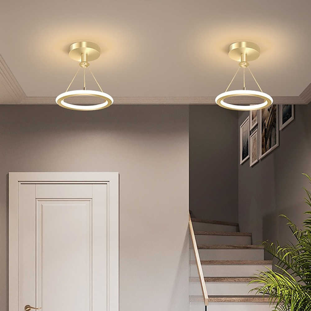 Moderna LED -lampor Energibesparande smidesjärn ljuskrona cirkel tak hängande lampa kök sovrum belysning fixtur 0209