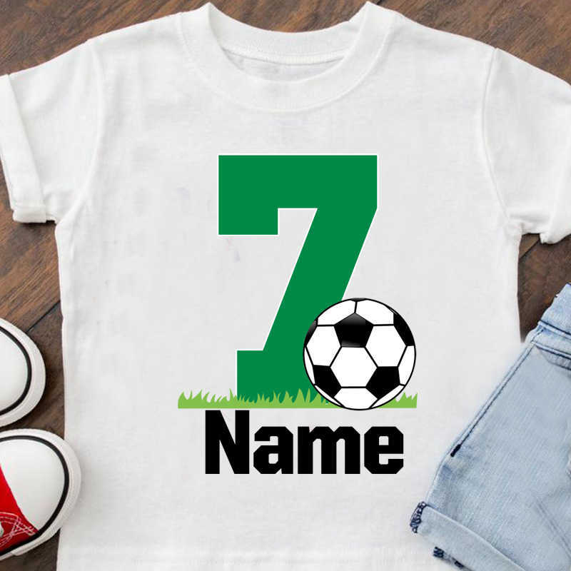 T-shirts Famille t-shirt football anniversaire nom personnalisé conception Football Shirts Enfants Maillots Garçon papa maman Football Chemises Football T-shirt T230209