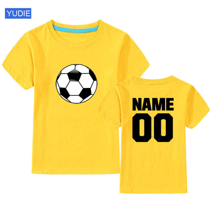 T-Shirts Kinder T-Shirt Fußball 2021 Jungen Mädchen Geburtstag T-Shirt Custom Name Number Cotton Kinderkleidung Tee Kleidung Baby Boy Tops T230209