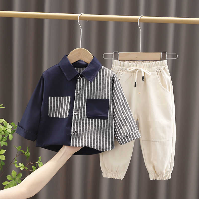 Kledingsets Jongens Outfit Kleding Baby Set met lange mouwen Shirt Overalls Mode Katoenen pak Lente Herfst Tops Broek PC Jaar