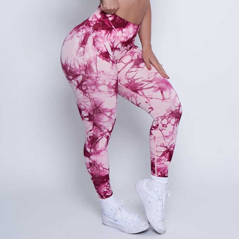 Yoga Outfit Neue Tie Dye Nahtlose Leggings Für Frauen Fitness Scrunch Butt Legging Workout Gym Strumpfhosen Hohe Taille Sport Legging Activewear T230211