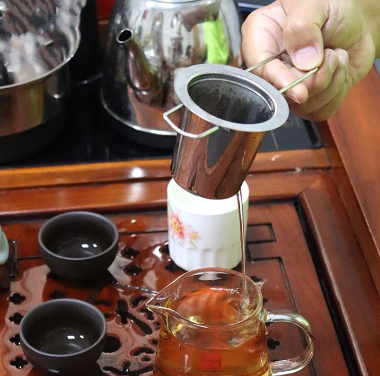 Teapot tea strainer with cap stainless steel loose leaf tea infuser basket filter big with lid SN648