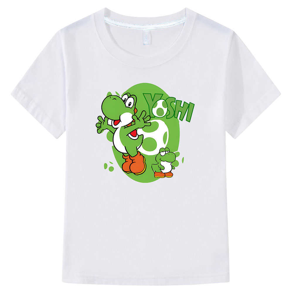 T-shirts bomullsbarn kläder pojkar/flickor t-shirt super smash broos yoshi skjorta tecknad tryck barn t shirt sommar casual baby tees t230209