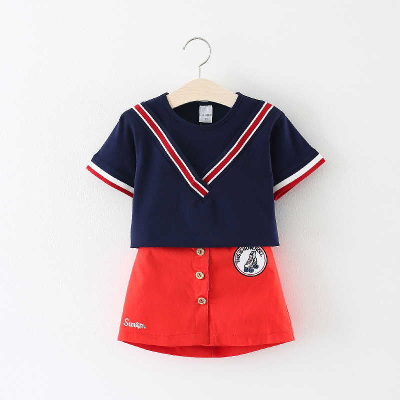 Clothing Sets Toddler Set For Girls Short Sleeve tshirt Skirt pieces Baby School Clothes Wear LIttle Girl Summer Suit Year