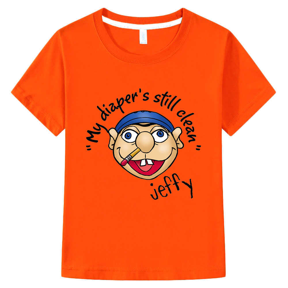 T-shirty anime Jeffy Shirt Kids My Diaper's Still Clear Print T Shirt Boys Graphic TEE Cotton Tshirt Girls T-shirty T230209