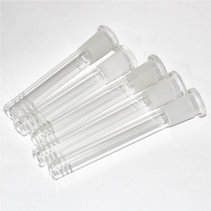 3inch-6inch 18mm mannelijk naar 14mm vrouwelijk Glazen Waterpijp onderdelen Accessoires Downstem Reducer Adapter Diffuus Down Stem Voor Bekerglas Water Bong