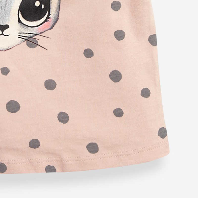 T-shirts Little maven 2022 Lovely Rabbit Summer T-shirt Cotton Pink Spot Soft and Comfort Clothes New Fashion Tops for Kids 2 to 7 year T230209