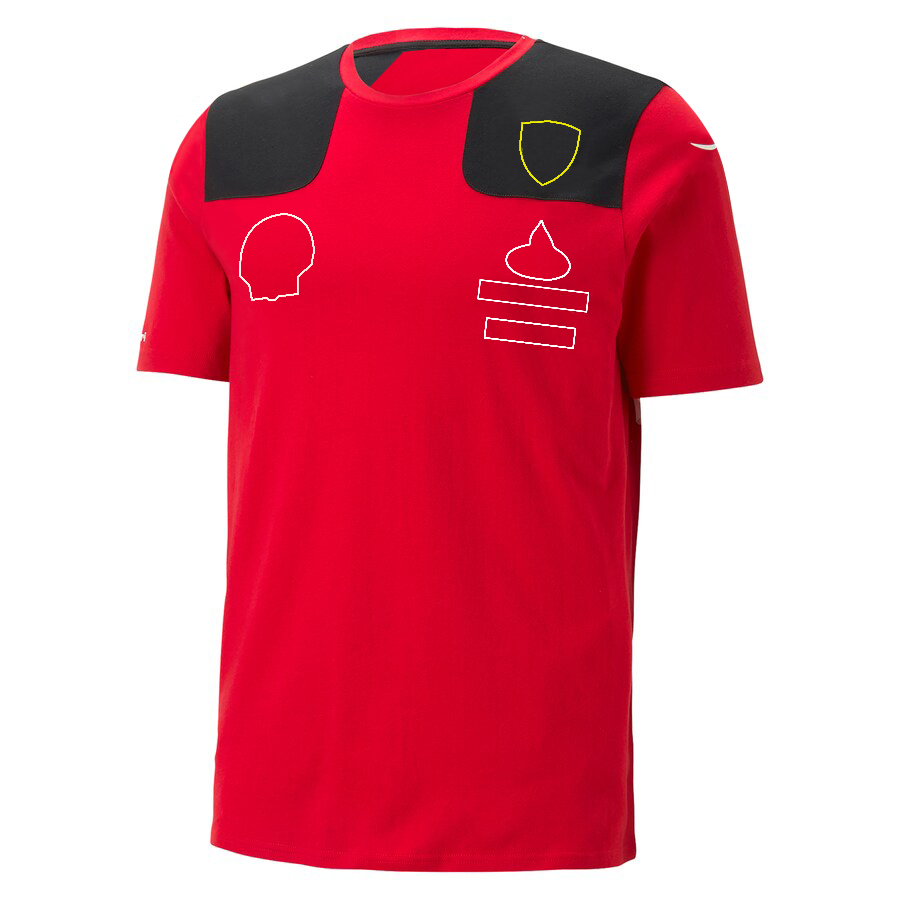Nvql Herenpolo's Formule 1 Team T-shirt Nieuw F1 T-shirt Poloshirts Motorsport Bestuurder Rood t-shirt Ademend Jersey met korte mouwen Aanpasbaar