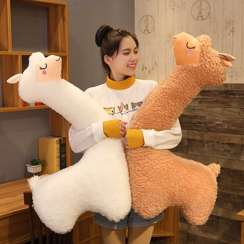 130 cm belle alpaga en peluche douce peluche mignon mouton lama animaux poupées sommeil oreiller maison lit décor cadeau