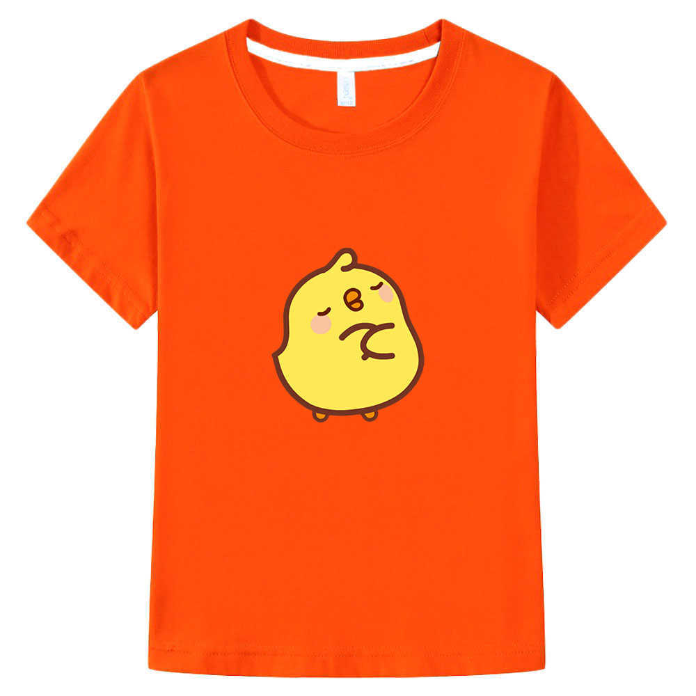 T-shirts barn söt piupiu t shirt molang skjorta pojkar grafiska tee t-shirts för flickor baby kläder bomull sommar kort ärm kawaii topp t230209