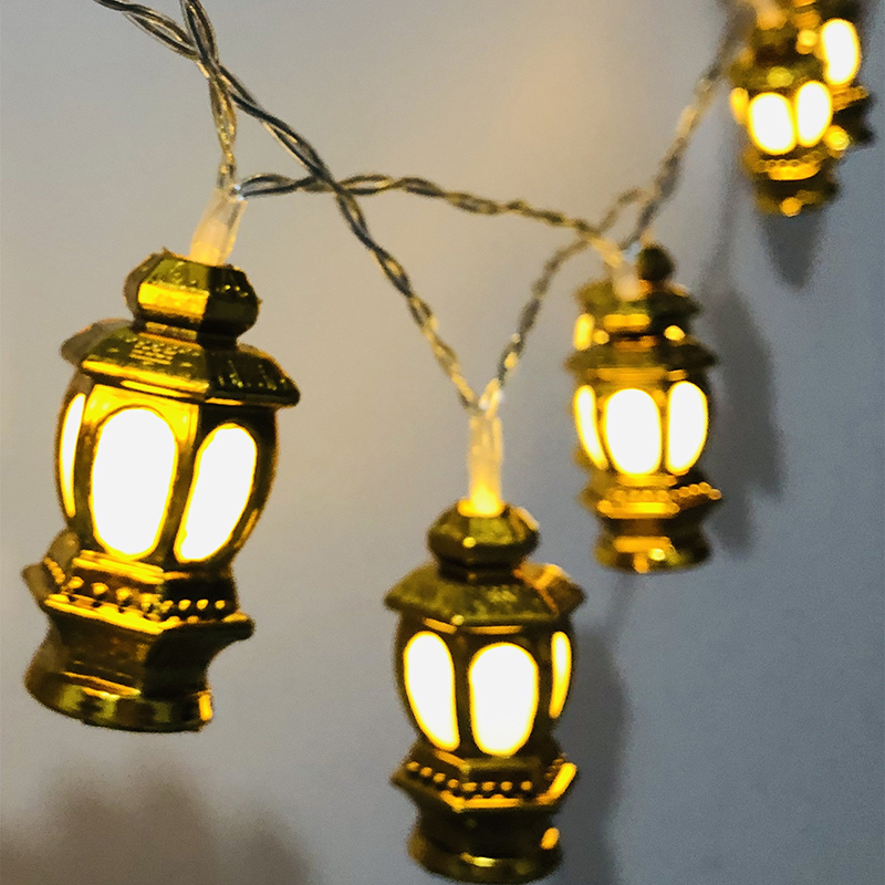20LEDS RAMADAN EID String Light Muslim Eid Lanterns String Lights Mubarak Islam Decorative Lantern Light USB Battery Operated
