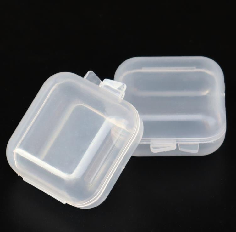 Vierkante lege mini doorzichtige plastic opslagcontainers doos met deksels kleine doos sieraden oordoppen opbergdoos sn651