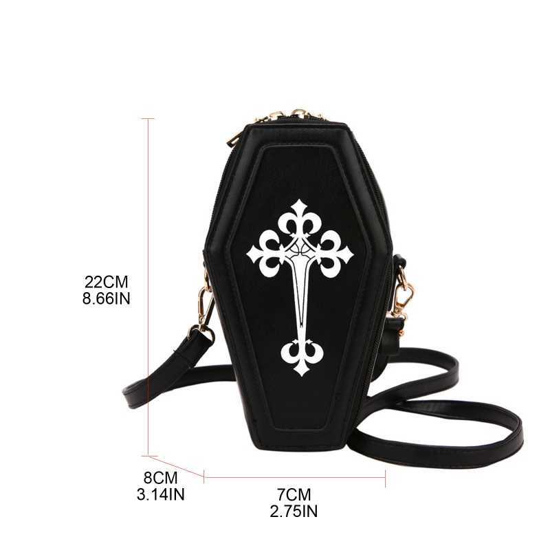 Cross Body Retro gotycka torba na ramię Halloween torebka Cross Crossbody Torka Trumna Kształt For Women Girls Party 0212/23