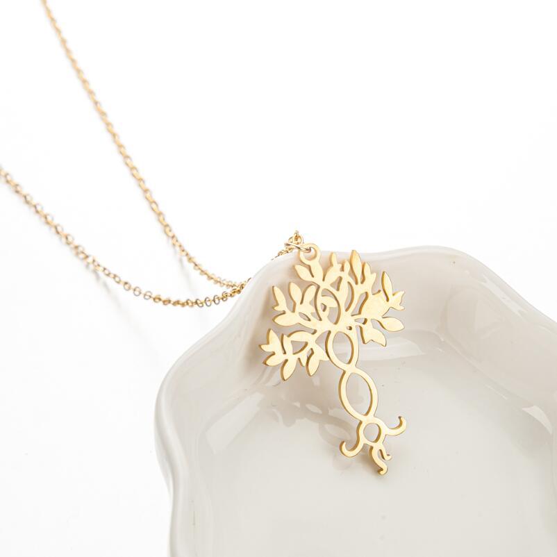 10 pièces collier arbre généalogique de vie celtique avec infini infini pour toujours signe d'amour en acier inoxydable numéro porte-bonheur 8 forme d'adn pendentif chaîne ras du cou bijoux