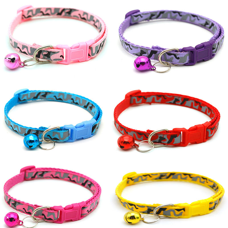 1cm Width Colorful Dog Collar Leashes For Small Dogs Cat Puppy Adjustable Necklace With Bell Pet Supplies