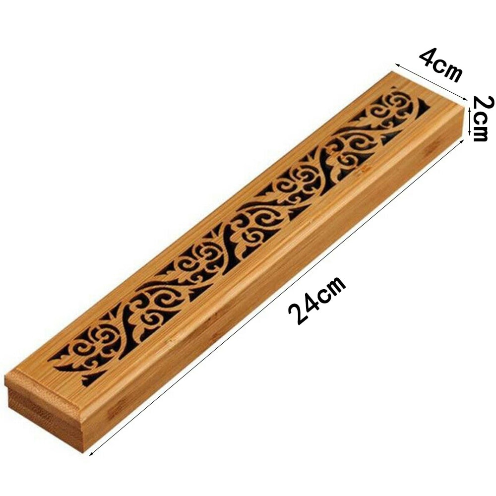 Bamboo Wooden Incense Stick Holder Burning Joss Incense Box Burner Ash Catcher Home Decoration5273653