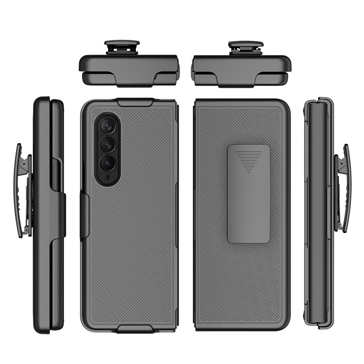 Samsung Zfold Zflip Holster Cases Defender Kickstand Phone حالة وقائية كاملة مع مقطع حزام الربيع لـ Samsung Z Flip 3 4 غطاء واقعي هجين شاق.