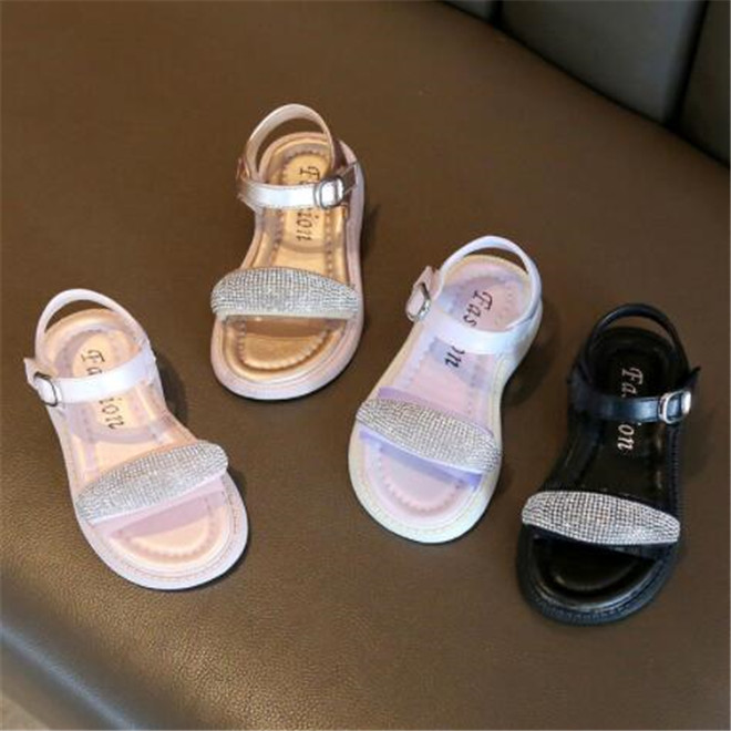 Été filles sandales nouvelle mode enfants princesse strass chaussures enfants baskets enfant en bas âge bébé plage pantoufles