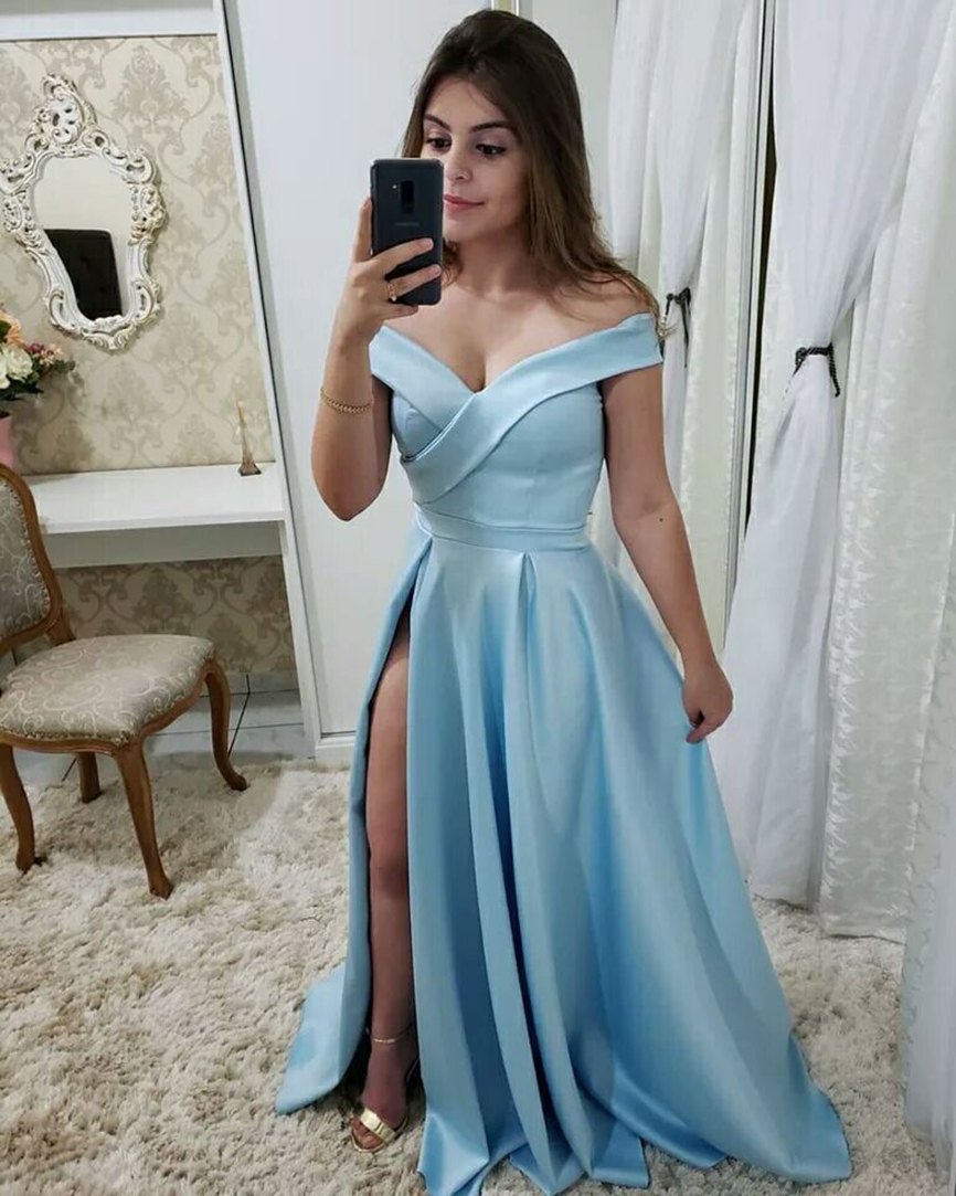 2023 Piega di Promenade Del Partito Abiti Da Sera Vestido De Noiva Sereia Abito Robe De Soiree Raso Fessura del Lato Sexy Abito Lungo