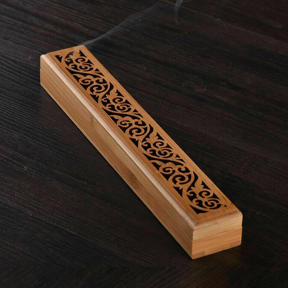 Bambou Bamboo Encens Stick Stickder Burning Joss Encens Box Burner Catcher Catcher Home Decoration8188855