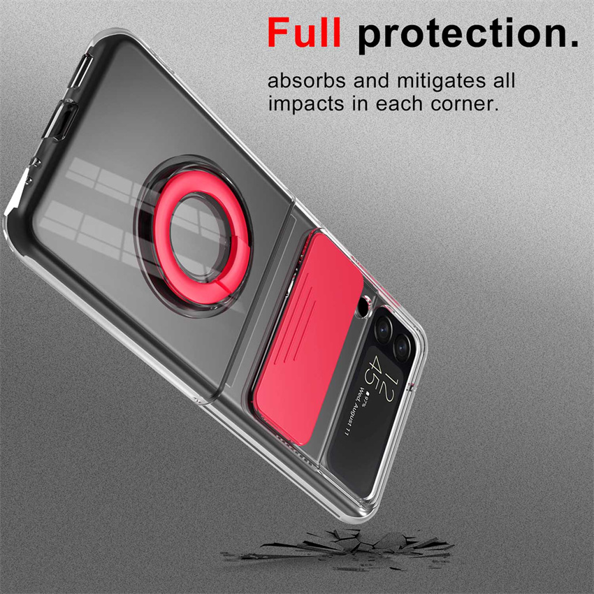 Dazzle Push Window Ring Holder Phone case Suitable for Samsung ZFlip4 Folding Screen zflip3 High Penetration Protection Soft case