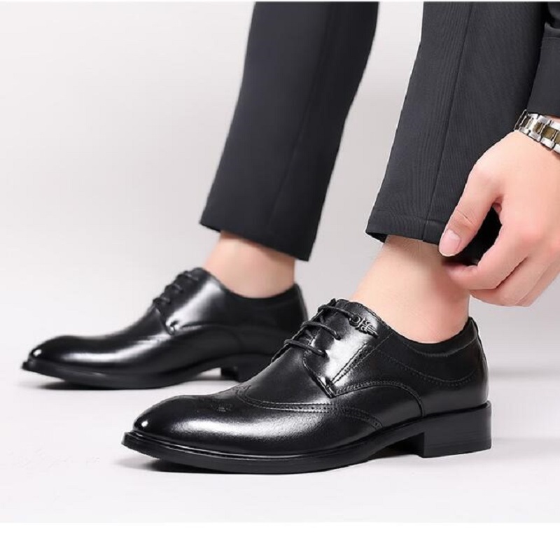 Men Wedding Shoe Genuine Leather Men Business Formal Wear British Oxfords Shoes For Men D2A9