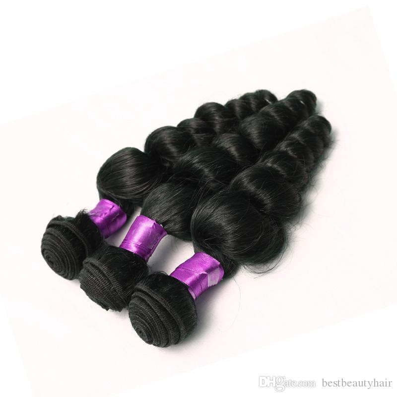 4 Bundles Brazilian Loose Wave Virgin Hair Extensions, Unprocessed Virgin Brazilian Hair Bundles, 100g/pcs Cheap Brazilian Hair Weave