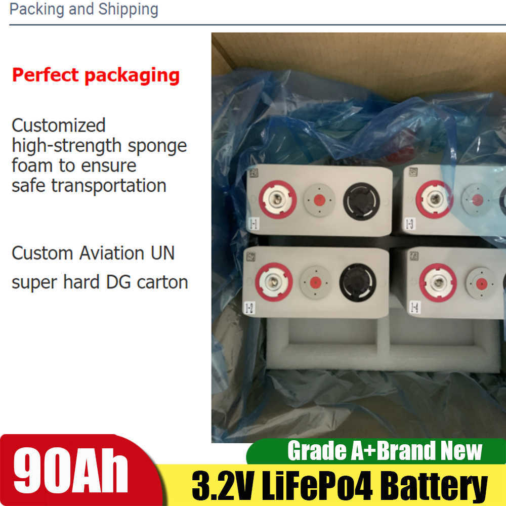 4 Uds. Batería Lifepo4 de 3,2 V 100Ah 12V 200AH batería de fosfato de hierro y litio nueva batería de plástico de 400Ah para paquete Solar RV a 24V