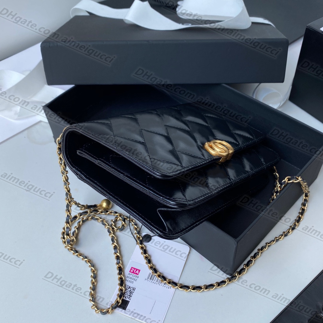 Top quality brandname bag shoulder strap handbag plaid wallet double letter solid button cotton sheepskin pattern women's luxury handbag with box
