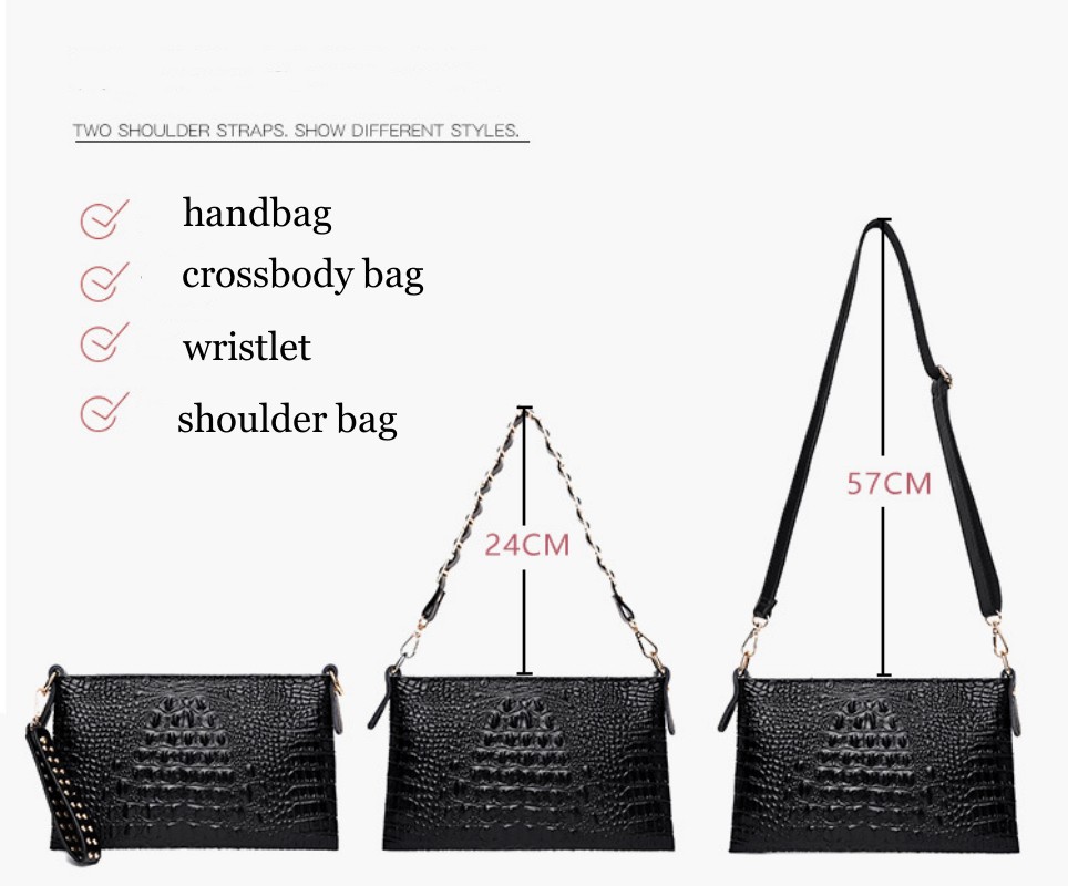 Women Handbags Crossbody Shoulder Bags Multi Function Pochette Genuine Crocodile Leather Cross body Totes bag for Womens Ladies Purses Evening Handbag