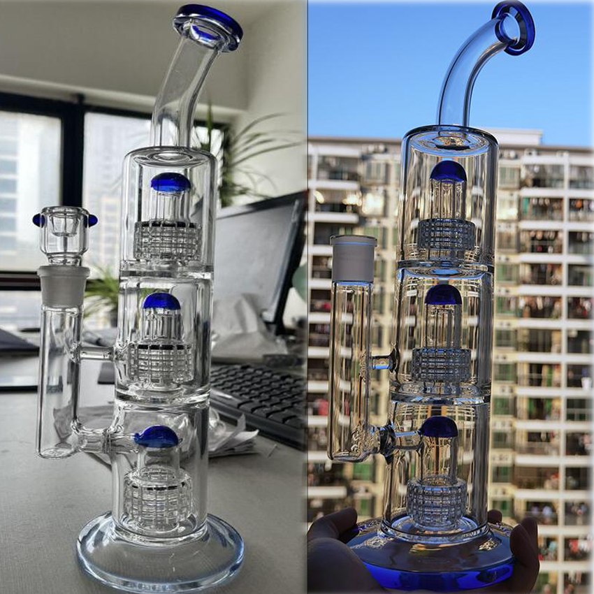 16,5 tum Gravity Glas Bong Bubbler Vattenpipor Shiha Matrix Perc Smoke Pipe berusande glaskladda Rigs Percolator med 18 mm skål