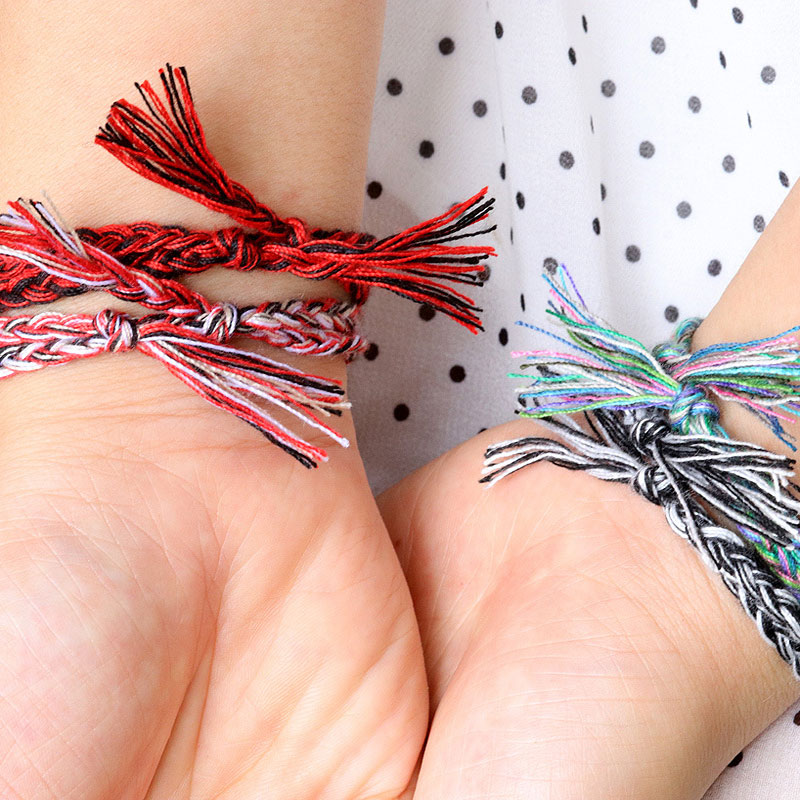 Coloré à la main tissé tressé corde amitié bracelets porte-bonheur pour femmes hommes amant décor bijoux de mode