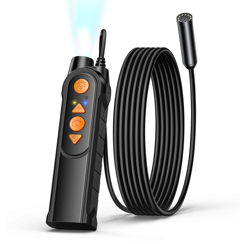 1.5m Kablo Uzunluğu 12MP Kablosuz Endoskop Otomatik Odak WiFi Borescope 5g Fast Chip 12 LED ve Torchlight Muayene Kamerası Android iPhone Tablet Cam PQ316