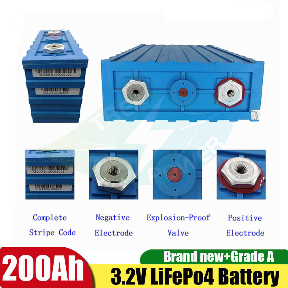 16 batteries Lifepo4 3.2v 200Ah 12V 24V 48V 400Ah, lithium fer phosphate pour camping-car solaire, camping-car, bricolage